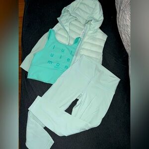 Lululemon bundle co ord 3 piece tiffany blue mint new without tags